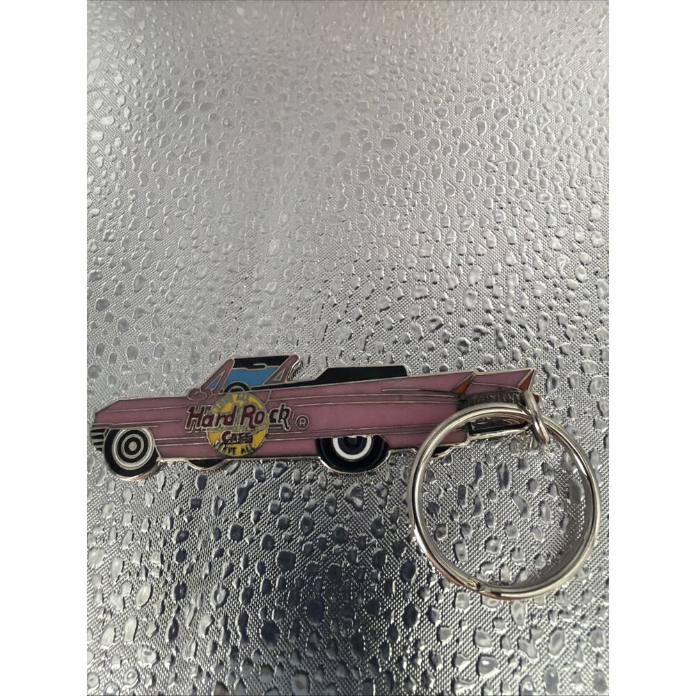 Hard Rock Cafe Key Ring Pink Cadillac Eldorado Convertible Love All Serve All